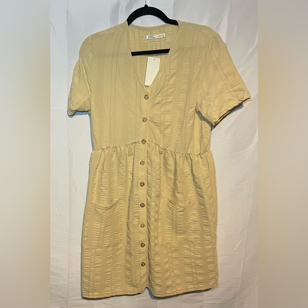 Beige/Tan Button-Down Dress CC Brand New With Tags Size M